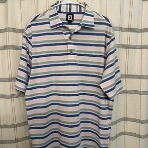 Men’s FootJoy Golf Polo - Blue, Pink, White